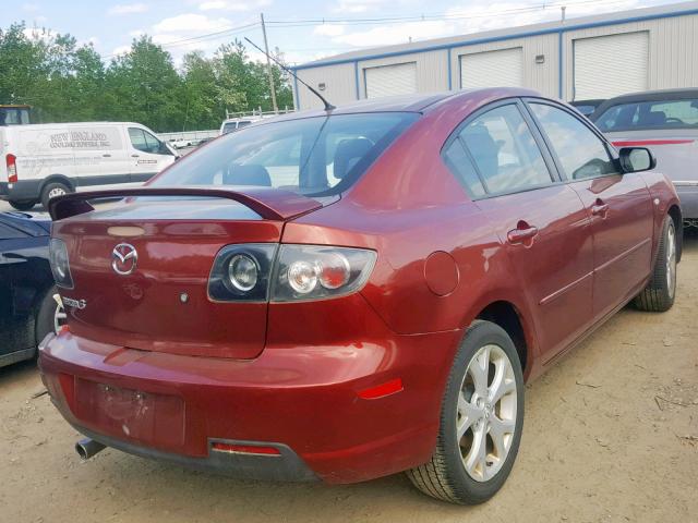 JM1BK32G081122636 - 2008 MAZDA 3 I BURGUNDY photo 4