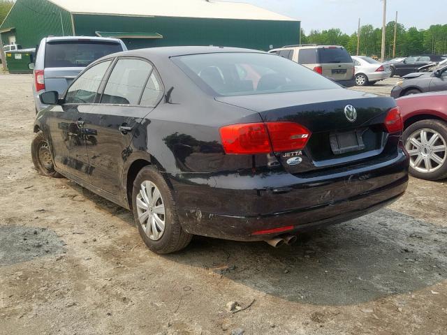 3VW2K7AJXEM381716 - 2014 VOLKSWAGEN JETTA BASE BLACK photo 3