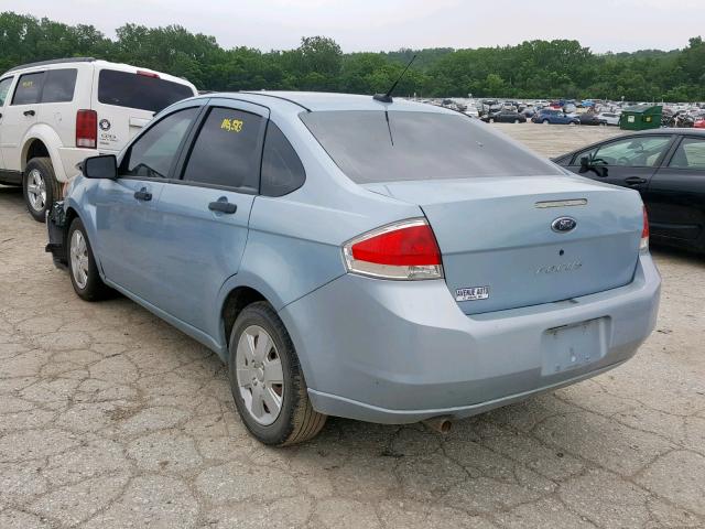 1FAHP34N98W204543 - 2008 FORD FOCUS S/SE BLUE photo 3