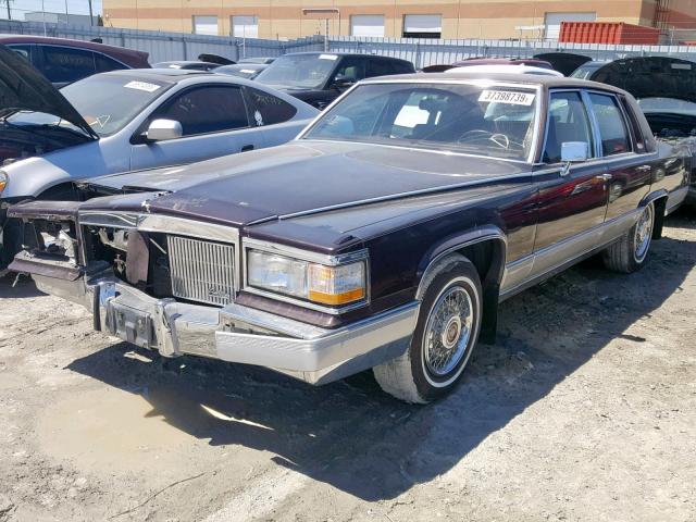 1G6DW5170MR717639 - 1991 CADILLAC BROUGHAM BURGUNDY photo 2