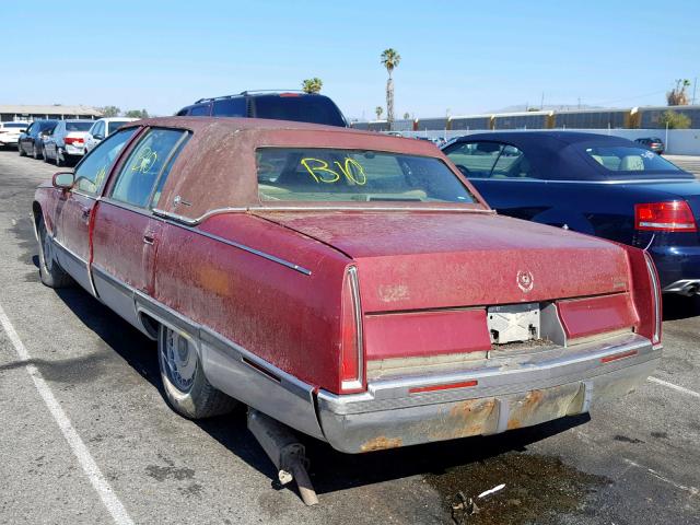 1G6DW52P1RR719681 - 1994 CADILLAC FLEETWOOD RED photo 3