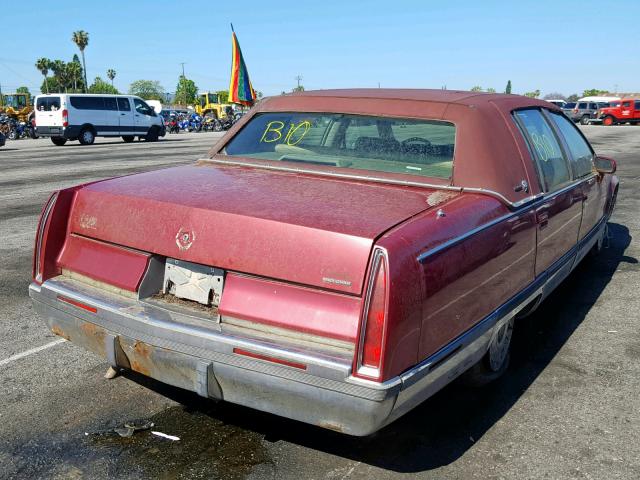 1G6DW52P1RR719681 - 1994 CADILLAC FLEETWOOD RED photo 4