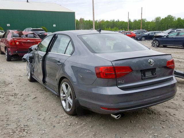 3VW4T7AJ9FM283400 - 2015 VOLKSWAGEN JETTA GLI GRAY photo 3