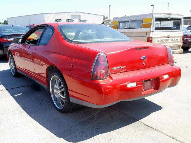 2G1WW12E839249253 - 2003 CHEVROLET MONTE CARL RED photo 3