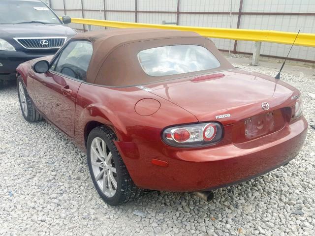 JM1NC25F570125964 - 2007 MAZDA MX-5 MIATA RED photo 3