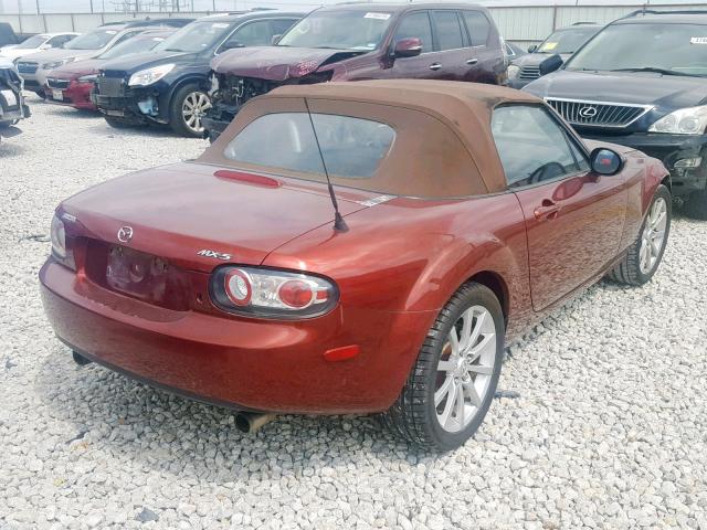 JM1NC25F570125964 - 2007 MAZDA MX-5 MIATA RED photo 4