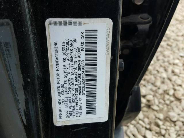 5Y2SL62833Z410233 - 2003 PONTIAC VIBE BLACK photo 10