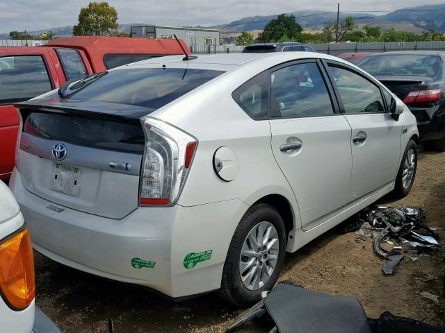 JTDKN3DP3C3021964 - 2012 TOYOTA PRIUS PLUG WHITE photo 4