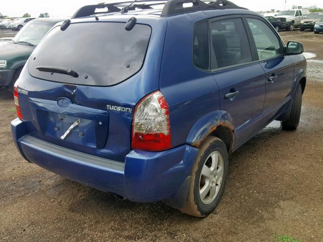 KM8JM12B25U189484 - 2005 HYUNDAI TUCSON GL BLUE photo 4