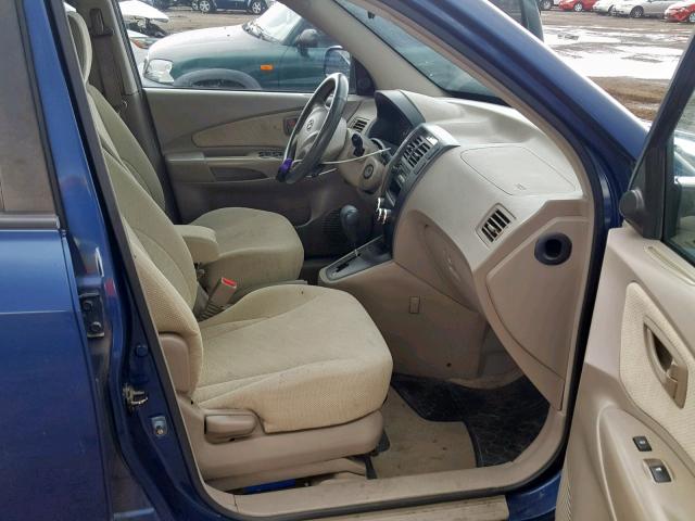 KM8JM12B25U189484 - 2005 HYUNDAI TUCSON GL BLUE photo 5