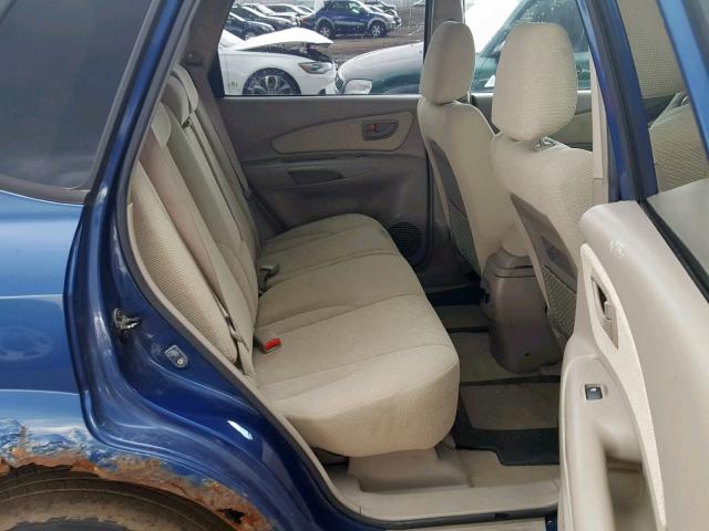 KM8JM12B25U189484 - 2005 HYUNDAI TUCSON GL BLUE photo 6