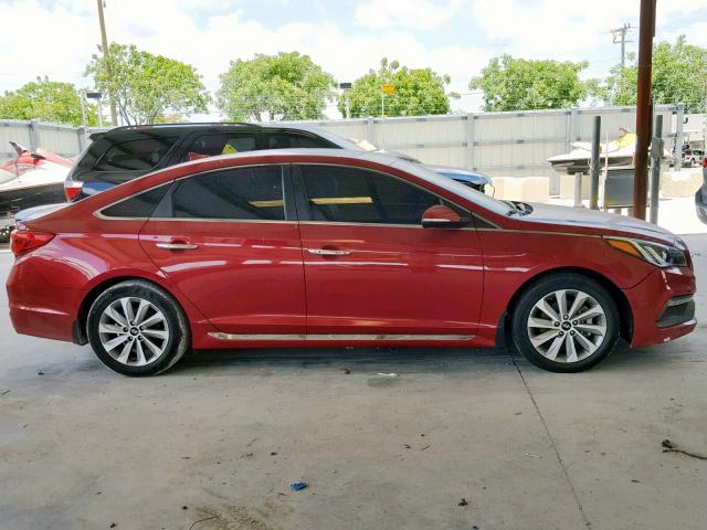 5NPE34AF7HH595841 - 2017 HYUNDAI SONATA SPO RED photo 10