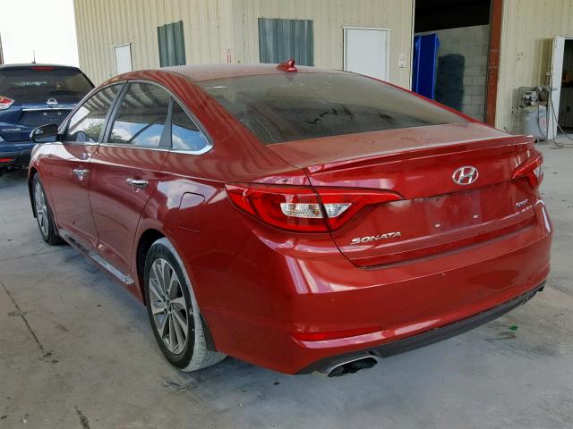 5NPE34AF7HH595841 - 2017 HYUNDAI SONATA SPO RED photo 3