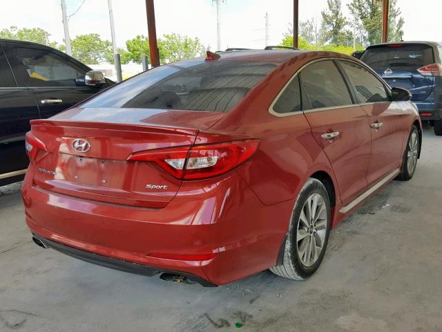 5NPE34AF7HH595841 - 2017 HYUNDAI SONATA SPO RED photo 4