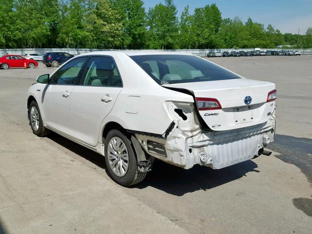 4T1BD1FK8CU050827 - 2012 TOYOTA CAMRY HYBR WHITE photo 3