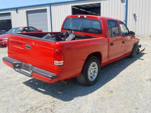 1B7GL2AX51S177176 - 2001 DODGE DAKOTA QUA RED photo 4