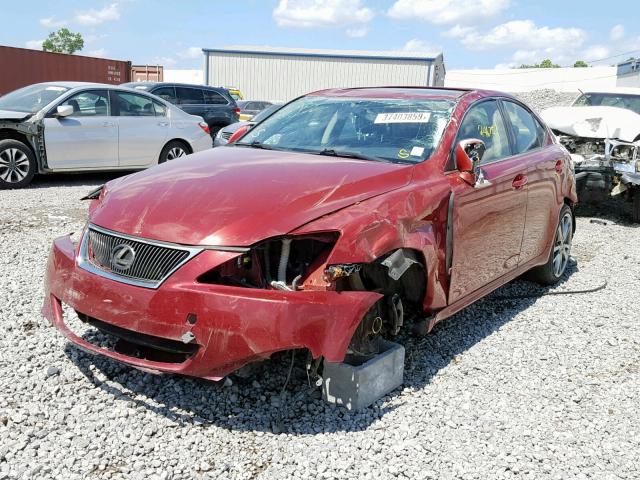 JTHBK262082060169 - 2008 LEXUS IS 250 MAROON photo 2