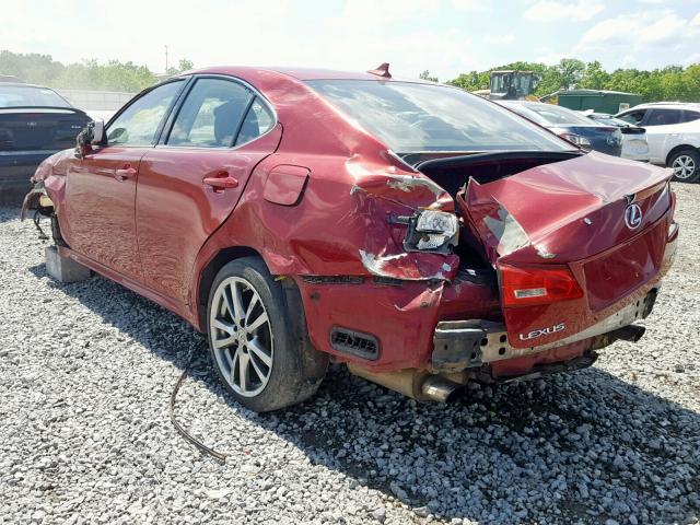 JTHBK262082060169 - 2008 LEXUS IS 250 MAROON photo 3