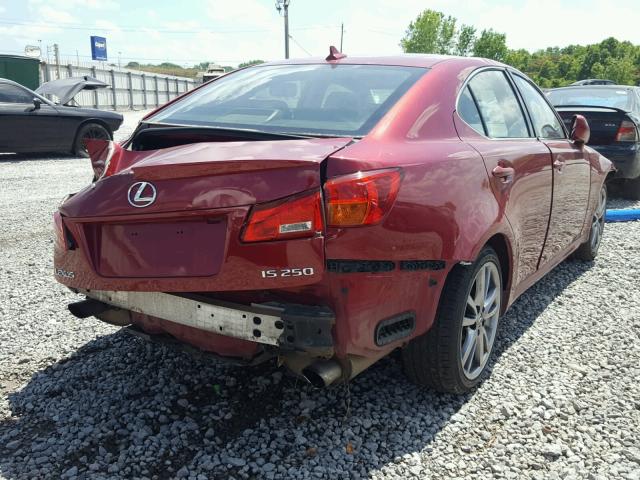 JTHBK262082060169 - 2008 LEXUS IS 250 MAROON photo 4