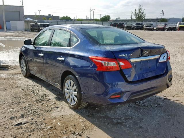 3N1AB7AP9HY392435 - 2017 NISSAN SENTRA S BLUE photo 3