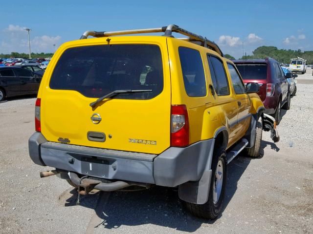 5N1ED28T42C563926 - 2002 NISSAN XTERRA XE YELLOW photo 4