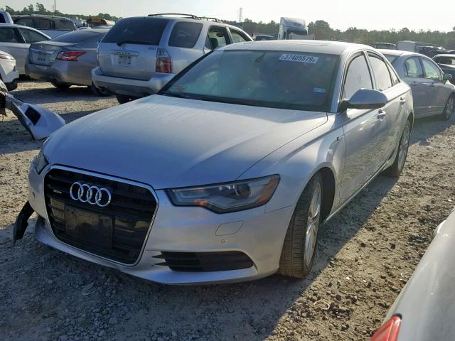 WAUGGAFC8DN115517 - 2013 AUDI A6 PREMIUM SILVER photo 2