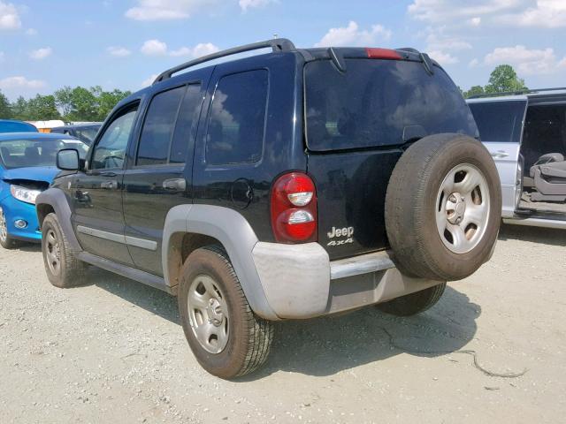 1J8GL48K86W123921 - 2006 JEEP LIBERTY SP BLACK photo 3