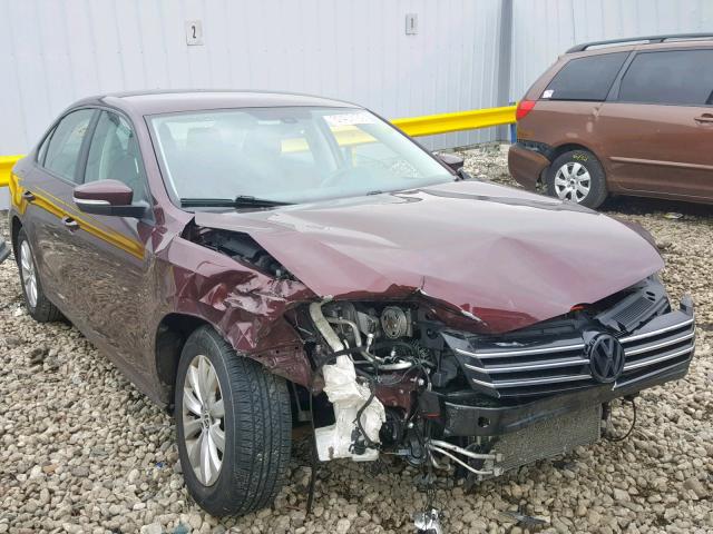 1VWAP7A39CC079587 - 2012 VOLKSWAGEN PASSAT S BURGUNDY photo 1