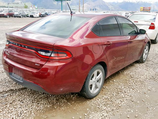 1C3CDFBB0FD238424 - 2015 DODGE DART SXT BURGUNDY photo 4