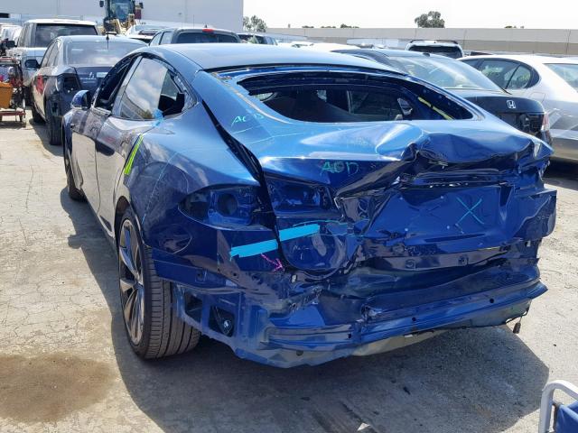5YJSA1E23JF260837 - 2018 TESLA MODEL S أزرق صورة 3