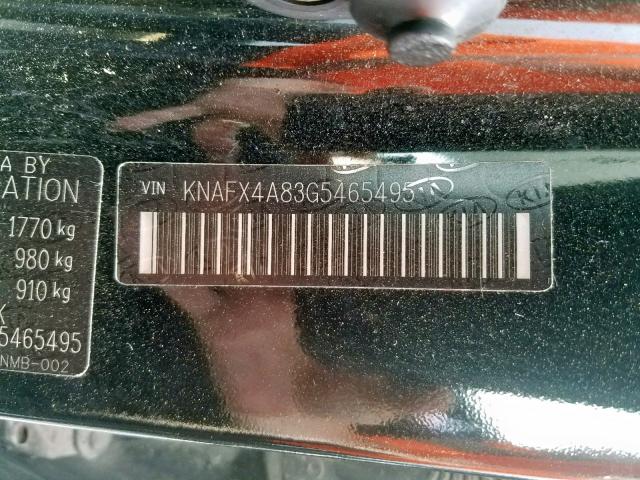 KNAFX4A83G5465495 - 2016 KIA FORTE EX BLACK photo 10