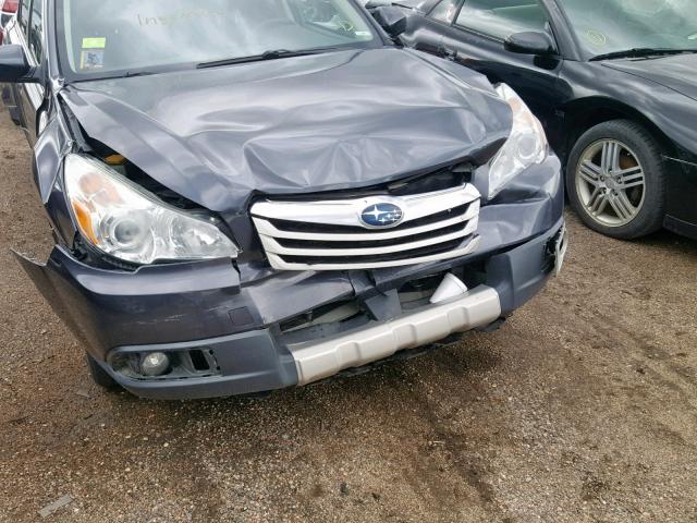 4S4BRDJCXB2441989 - 2011 SUBARU OUTBACK 3. GRAY photo 9