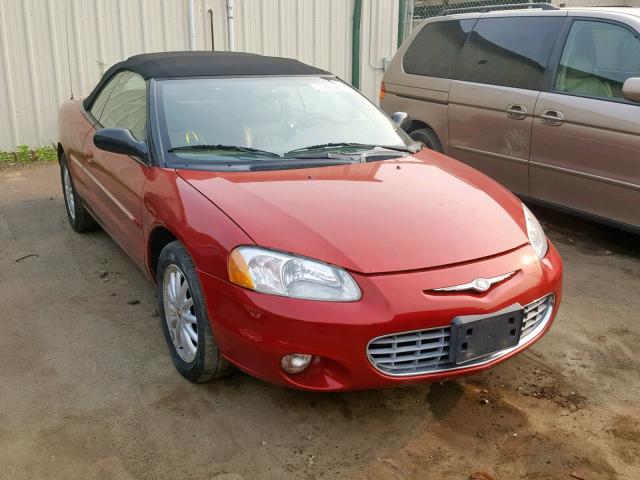 1C3EL55RX2N322821 - 2002 CHRYSLER SEBRING LX RED photo 1