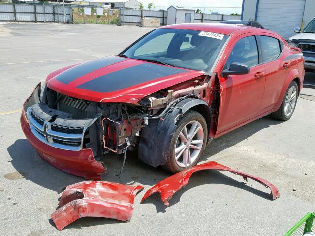 1B3BD1FG6BN519715 - 2011 DODGE AVENGER MA RED photo 2