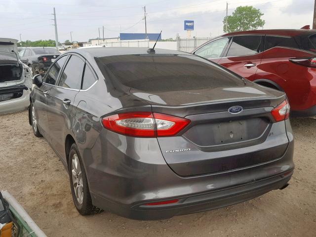 3FA6P0G76FR125009 - 2015 FORD FUSION S GRAY photo 3