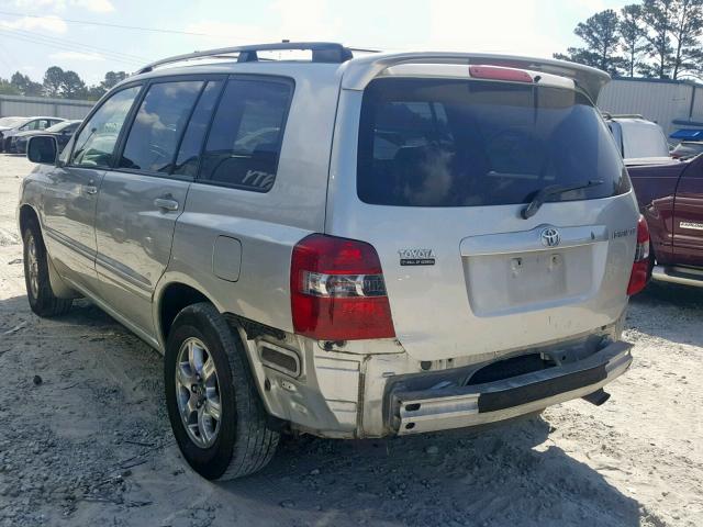 JTEDD21A850126845 - 2005 TOYOTA HIGHLANDER SILVER photo 3