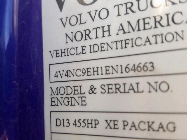 4V4NC9EH1EN164663 - 2014 VOLVO VN VNL PURPLE photo 10