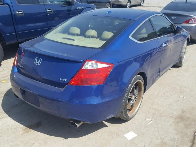 1HGCS22879A003928 - 2009 HONDA ACCORD EXL BLUE photo 4