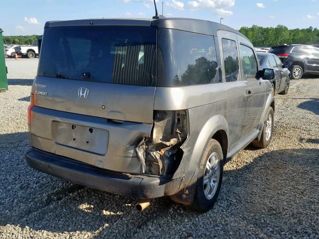 5J6YH18738L015664 - 2008 HONDA ELEMENT EX GRAY photo 4