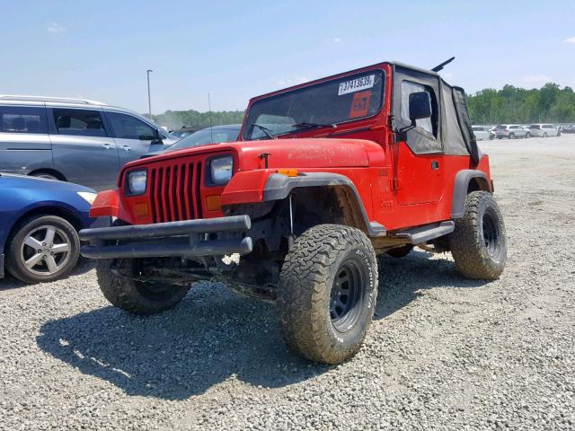 1J4FY29S1PP237868 - 1993 JEEP WRANGLER / RED photo 2