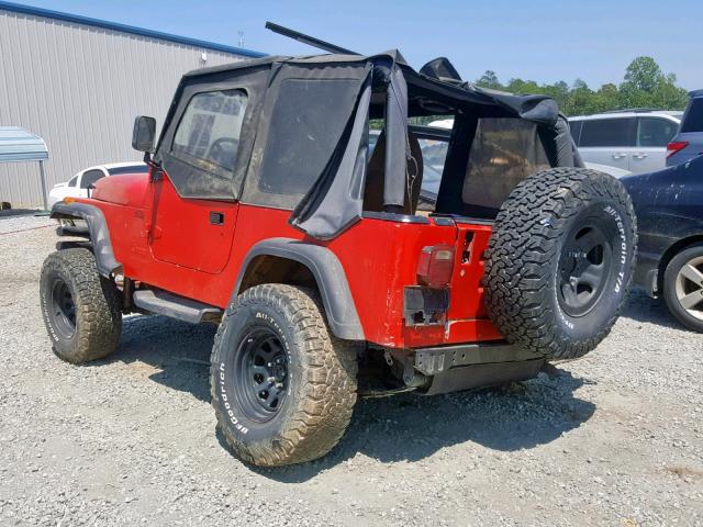 1J4FY29S1PP237868 - 1993 JEEP WRANGLER / RED photo 3