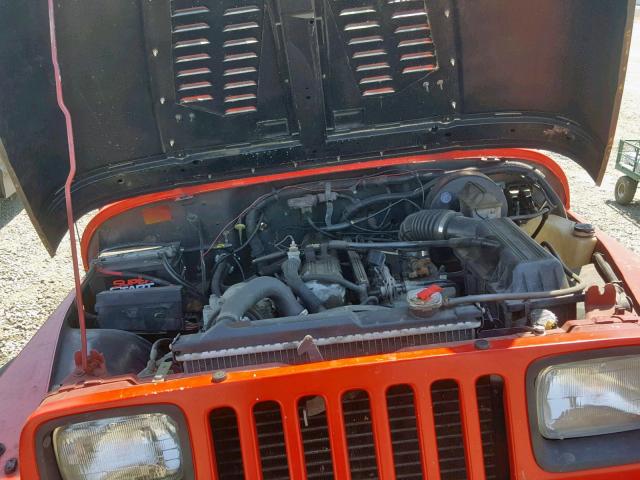1J4FY29S1PP237868 - 1993 JEEP WRANGLER / RED photo 7