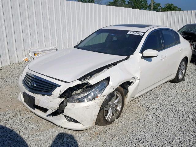 JN1CV6AR1DM767016 - 2013 INFINITI G37 WHITE photo 2