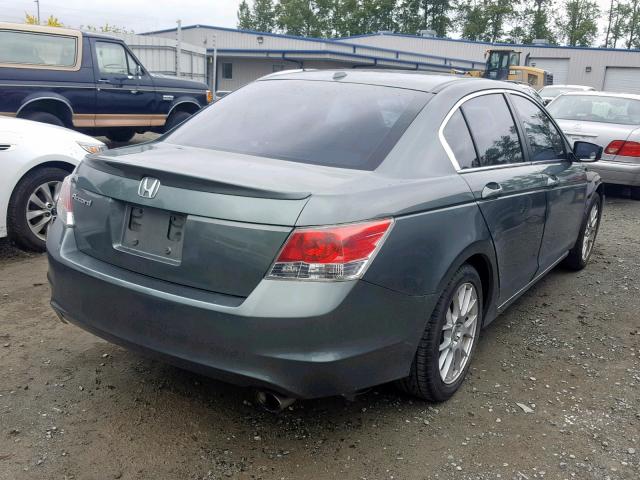 1HGCP26809A166335 - 2009 HONDA ACCORD EXL GREEN photo 4