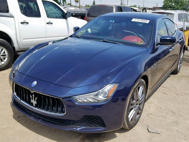 ZAM57XSA7G1169965 - 2016 MASERATI GHIBLI BLUE photo 2