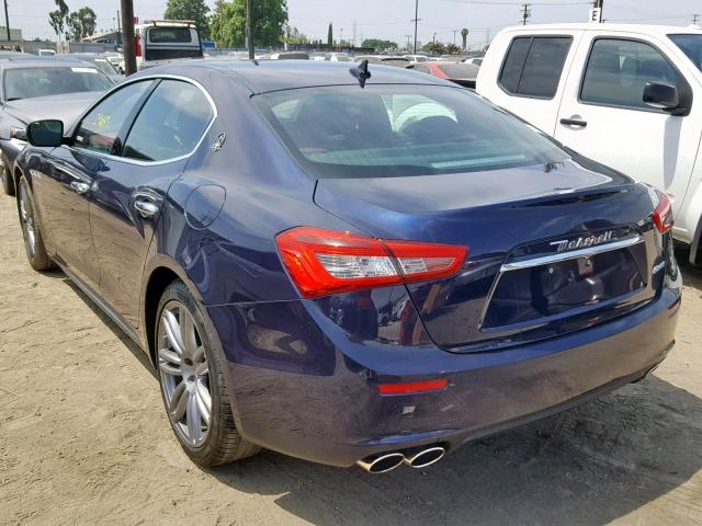 ZAM57XSA7G1169965 - 2016 MASERATI GHIBLI BLUE photo 3