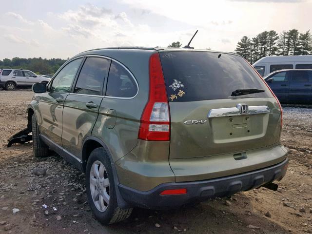 JHLRE48797C070853 - 2007 HONDA CR-V EXL GREEN photo 3