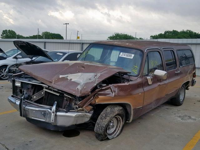 1GNER16K1JF197972 - 1988 CHEVROLET SUBURBAN R BROWN photo 2