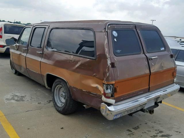 1GNER16K1JF197972 - 1988 CHEVROLET SUBURBAN R BROWN photo 3