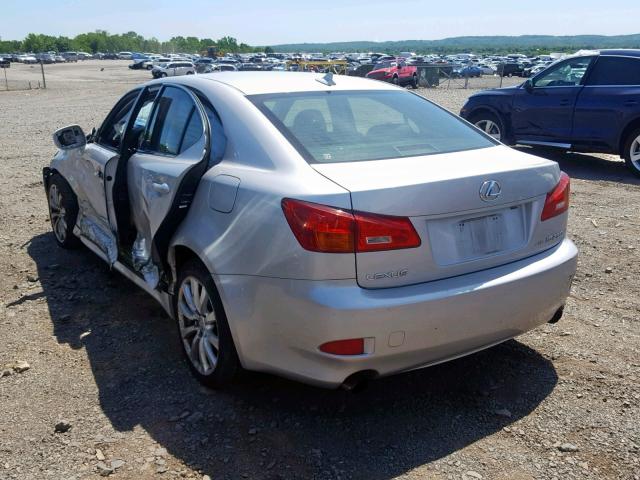 JTHCK262075009949 - 2007 LEXUS IS 250 SILVER photo 3